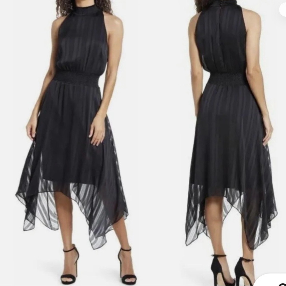 Sam Edelman Black Asymmetrical hem Dress with lining size 4